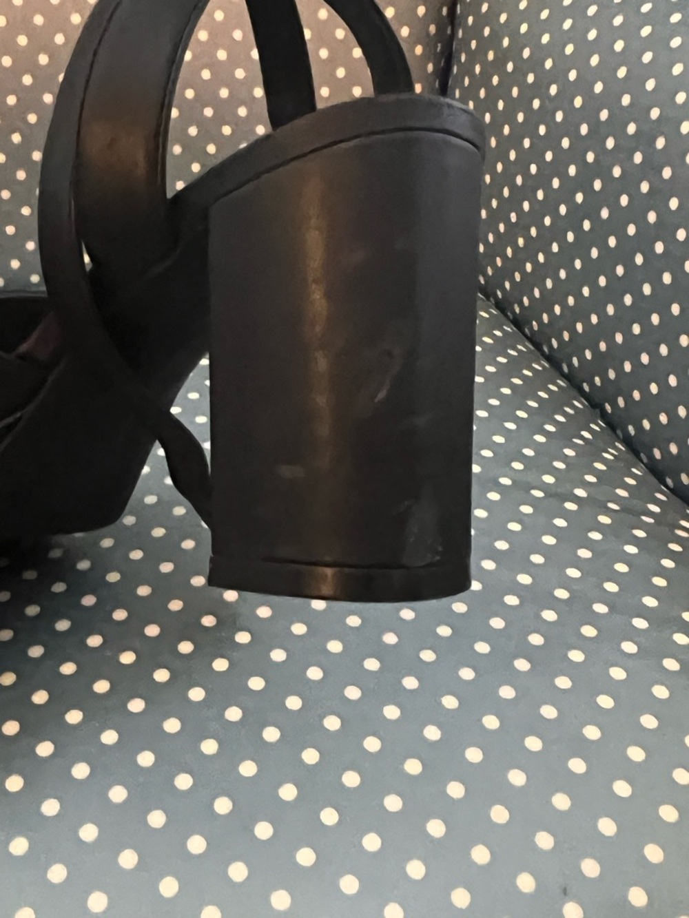 Kelly & Katie Black Crisscross Ankle Strap Block Heels - Picture 16 of 16